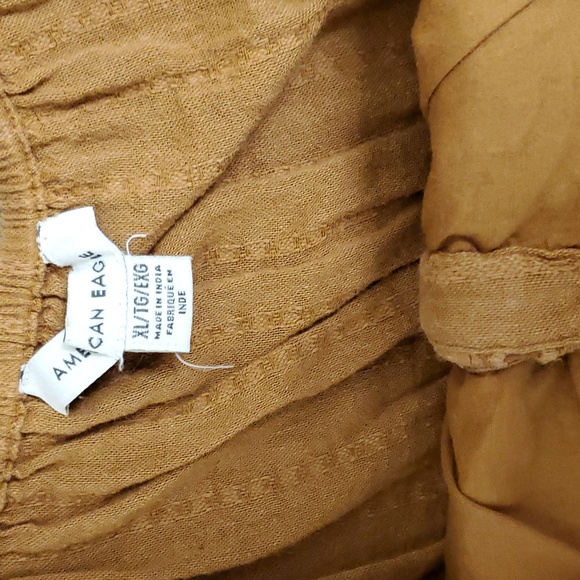 SZ. XL/TG/EXG WOMEN'S AMERICAN EAGLE SQUARE NECK 3/4" SLEEVE PEASANT TOP - Picture 2 of 7